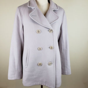 Gorgeous LL Bean Lavender Pea Coat Lambswool sz 12